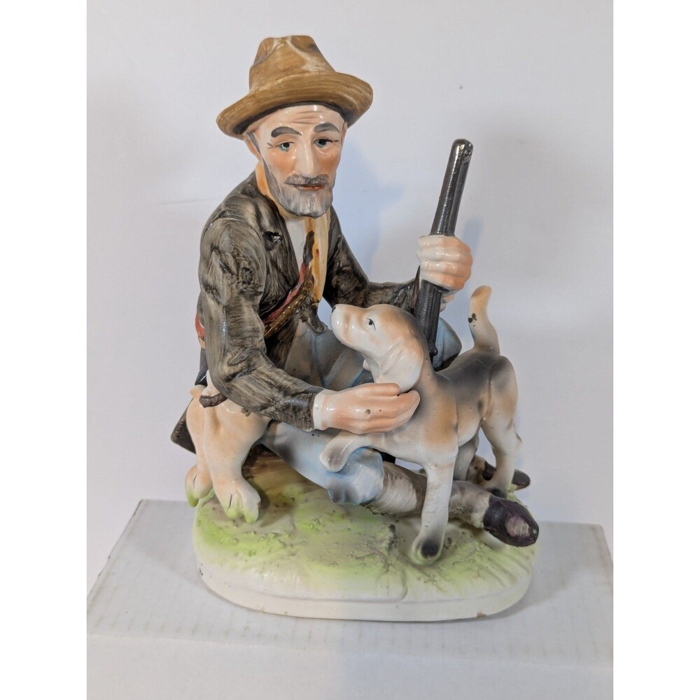 Vintage Norleans Style Japan Man With Hunting Dog Porcelain Figurine